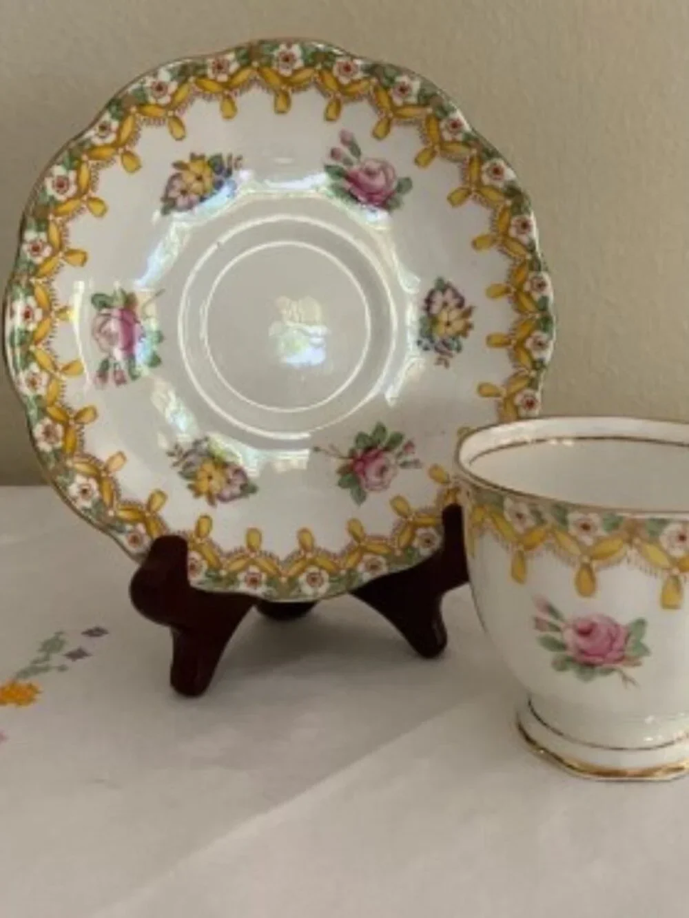 Royal Albert Footed Cup & Saucer Torquay Yellow